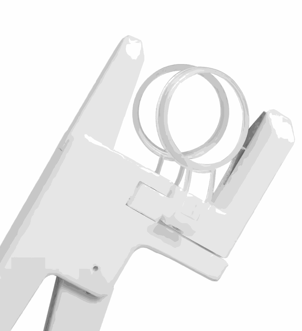 Claver Crack mess-minimizing egg cracker in hand cracking egg cleanly